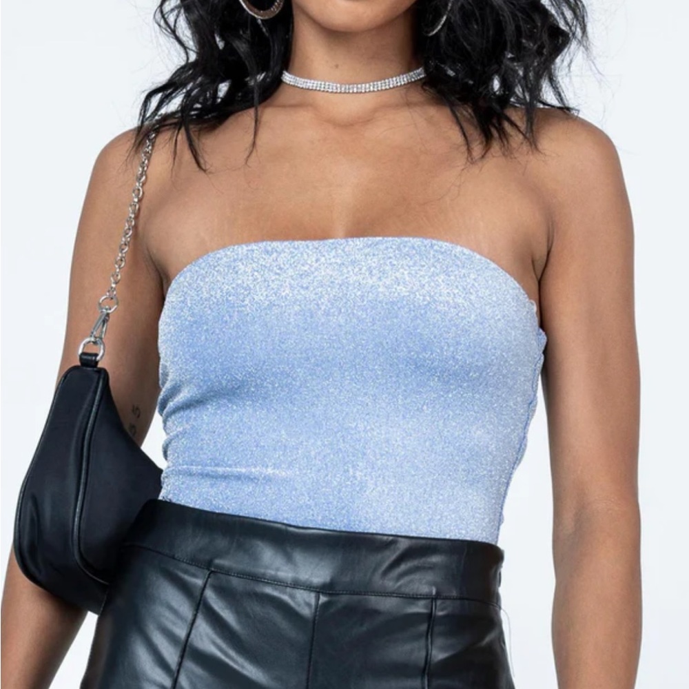 Princess Polly Carla Bodysuit Blue Glitter